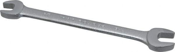 Proto - 3/8" x 7/16" Standard Open End Wrench - 5-3/4" OAL, Double End, Satin Finish, 15° Head Angle - Exact Industrial Supply