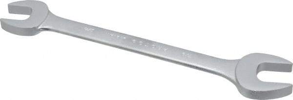 Proto - 3/4" x 7/8" Standard Open End Wrench - 9-1/2" OAL, Double End, Satin Finish, 15° Head Angle - Exact Industrial Supply