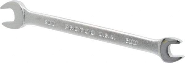 Proto - 8mm x 9mm Standard Open End Wrench - 5-1/8" OAL, Double End, Satin Finish, 15° Head Angle - Exact Industrial Supply