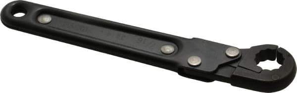 Proto - 7/16", Black Finish, Ratcheting Flare Nut Wrench - 12 Points, 5-7/16" OAL, Steel, Single End Head - Exact Industrial Supply