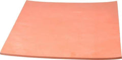 Made in USA - 12" Long, 12" Wide, 1/4" Thick, Silicone Rubber Foam Sheet - 45 to 55 Durometer, Orange-Red, -60 to 600°F, 650 psi Tensile Strength, Plain Backing, Stock Length - Exact Industrial Supply