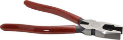 Proto - 8-5/8" OAL, 1-1/2" Jaw Length x 1-3/16" Jaw Width, Linesman's Pliers - Standard Jaw, Flat Nose Head, Plastisol Handles - Exact Industrial Supply