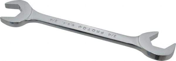 Proto - 3/4" Standard Open End Wrench - 7" OAL, Double End, Chrome Finish, 15° & 60° Head Angle - Exact Industrial Supply