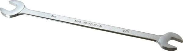 Proto - 9/16" x 5/8" Standard Extra Thin Open End Wrench - 10" OAL, Double End, Satin Finish, 15° Head Angle - Exact Industrial Supply