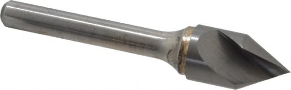 Atrax - 1/2" Head Diam, 1/4" Shank Diam, 1 Flute 60° Solid Carbide Countersink - Exact Industrial Supply