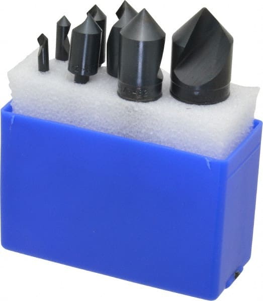 M.A. Ford - 7 Piece, 3/16 to 1" Head Diam, 82° Included Angle, Single End Countersink Set - Exact Industrial Supply