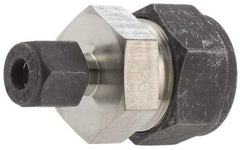 Parker - 1/2 x 1/8" OD, Stainless Steel Union - 13/16" Hex, Comp x Comp Ends - Exact Industrial Supply
