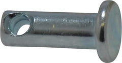 Made in USA - 3/16" Pin Diam, 1/2" OAL, Standard Clevis Pin - 3/32" Hole, 13/32" Usable Length, Zinc-Plated Steel - Exact Industrial Supply