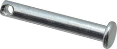 Made in USA - 1/4" Pin Diam, 51/64" OAL, Standard Clevis Pin - 3/32" Hole, 45/64" Usable Length, Zinc-Plated Steel - Exact Industrial Supply