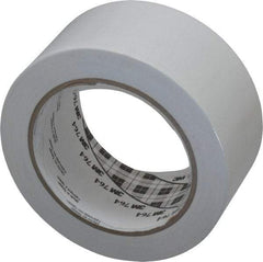 3M - White Solid Color Vinyl Tape - 2" Wide x 108' Long x 0.005" Thick, General Traffic - Exact Industrial Supply