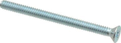 Value Collection - #10-24 UNC, 2-1/2" OAL Phillips Drive Machine Screw - Flat Head, Grade 2 Steel, Zinc-Plated Finish, Without Washer - Exact Industrial Supply