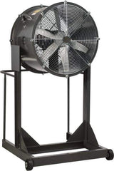 Americraft - 18" Blade, Direct Drive, 1/4 hp, 3,050 CFM, High Floor Stand Blower with Wheels - 5.0/2.5 Amps, 115/230 Volts, 1 Speed, Single Phase - Exact Industrial Supply