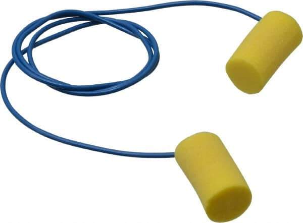 3M - Disposable, Corded, 33 dB, Barrel Earplugs - Yellow, 200 Pairs - Exact Industrial Supply