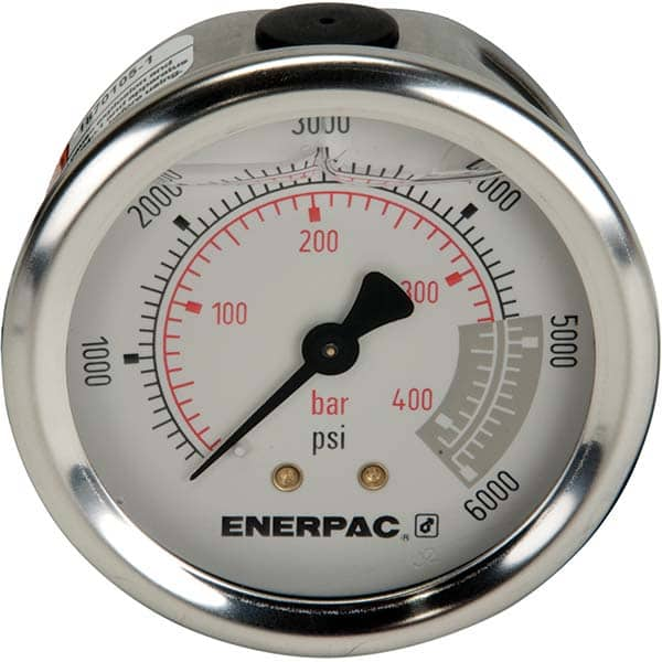 Enerpac - Hydraulic Pressure Gages & Adapters Type: Glycerine Filled Pressure Rating: 6000 - Exact Industrial Supply