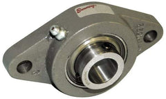 Browning - 1-1/4" ID, 6-1/8" OAL x 3-5/8" OAH 2-Bolt Flange Air Handling - 3,493 Lb Static Cap, 5,782 Lb Dyn Cap, 5-1/8" Btw Mnt Hole Ctrs, Cast Iron - Exact Industrial Supply