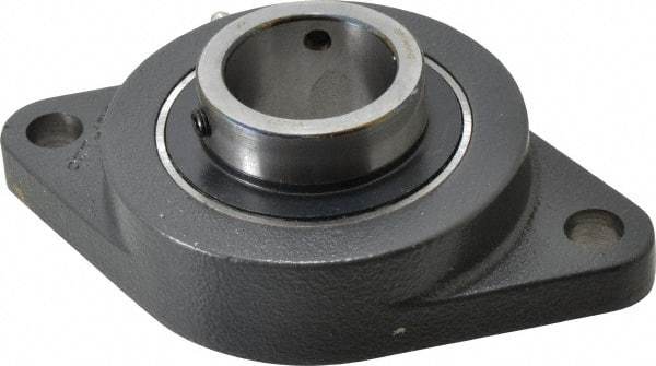 Browning - 1-11/16" ID, 7-1/16" OAL x 4-3/8" OAH 2-Bolt Flange - 5,139 Lb Static Cap, 7,901 Lb Dyn Cap, 5-27/32" Btw Mnt Hole Ctrs, Cast Iron - Exact Industrial Supply