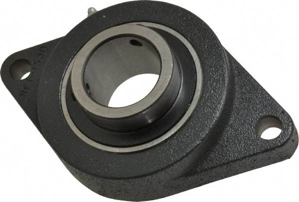 Browning - 2" ID, 8-1/2" OAL x 5-1/4" OAH 2-Bolt Flange - 6,601 Lb Static Cap, 9,752 Lb Dyn Cap, 7-1/4" Btw Mnt Hole Ctrs, Cast Iron - Exact Industrial Supply