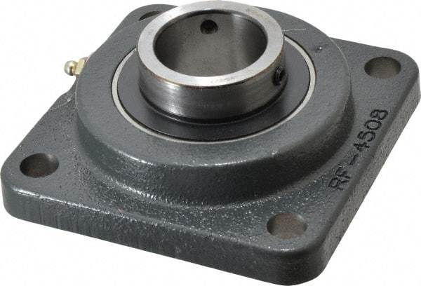 Browning - 1-11/16" ID, 5-3/8" OAL x 5-3/8" OAH 4-Bolt Flange - 5,139 Lb Static Cap, 7,901 Lb Dyn Cap, 4-1/8" Btw Mnt Hole Ctrs, Cast Iron - Exact Industrial Supply