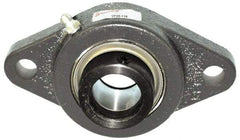 Browning - 1-1/4" ID, 6-1/8" OAL x 3-5/8" OAH 2-Bolt Flange - 3,493 Lb Static Cap, 5,782 Lb Dyn Cap, 5-1/8" Btw Mnt Hole Ctrs, Cast Iron - Exact Industrial Supply