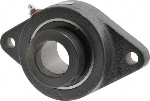 Browning - 1-1/2" ID, 6-3/4" OAL x 4-1/8" OAH 2-Bolt Flange - 4,467 Lb Static Cap, 7,340 Lb Dyn Cap, 5-21/32" Btw Mnt Hole Ctrs, Cast Iron - Exact Industrial Supply