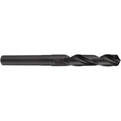 Reduced Shank Drill Bit: 0.9055'' Dia, 1/2'' Shank Dia, 118  ™, High Speed Steel 158mm OAL, 82mm Flute Length, Bright/Uncoated Finish, Straight-Cylindrical Shank, RH Cut, Series A170