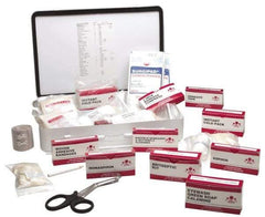 Ability One - 250 Piece, 25 Person, Full First Aid Kit - 10" Wide x 2-3/4" Deep x 14-1/2" High, Metal Case - Exact Industrial Supply