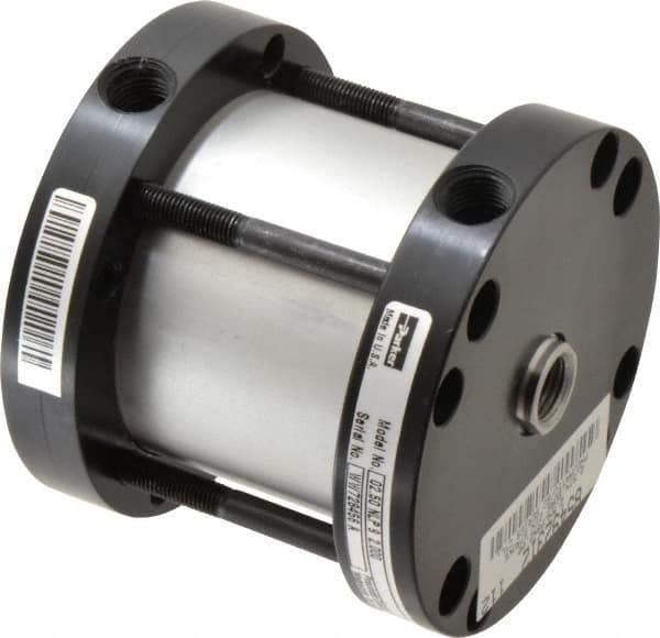 Parker - 2" Stroke x 2-1/2" Bore Double Acting Air Cylinder - 1/4 Port, 1/2-20 Rod Thread, -10 to 200°F - Exact Industrial Supply