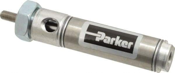 Parker - 1" Stroke x 3/4" Bore Double Acting Air Cylinder - 1/8 Port, 1/4-28 Rod Thread, 250 Max psi, 14 to 140°F - Exact Industrial Supply