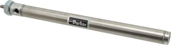 Parker - 8" Stroke x 3/4" Bore Double Acting Air Cylinder - 1/8 Port, 1/4-28 Rod Thread, 250 Max psi, 14 to 140°F - Exact Industrial Supply