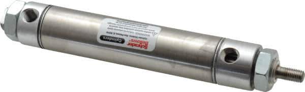 Parker - 3" Stroke x 1-1/16" Bore Double Acting Air Cylinder - 1/8 Port, 5/16-24 Rod Thread, 250 Max psi, 14 to 140°F - Exact Industrial Supply