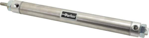 Parker - 8" Stroke x 1-1/16" Bore Double Acting Air Cylinder - 1/8 Port, 5/16-24 Rod Thread, 250 Max psi, 14 to 140°F - Exact Industrial Supply