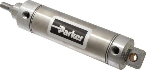 Parker - 4" Stroke x 2" Bore Double Acting Air Cylinder - 1/4 Port, 1/2-20 Rod Thread, 250 Max psi, 14 to 140°F - Exact Industrial Supply
