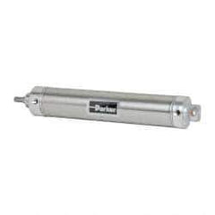 Parker - 10" Stroke x 2-1/2" Bore Double Acting Air Cylinder - 1/4 Port, 1/2-20 Rod Thread, 250 Max psi, 14 to 140°F - Exact Industrial Supply