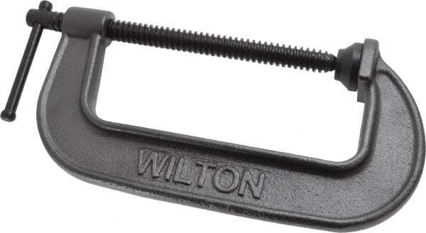 Wilton - Light-Duty 6" Max Opening, 2-3/4" Throat Depth, Ductile Iron Standard C-Clamp - 2,450 Lb Capacity, 0" Min Opening, Standard Throat Depth - Exact Industrial Supply