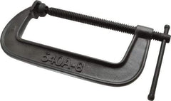 Wilton - Light-Duty 8" Max Opening, 3-1/4" Throat Depth, Ductile Iron Standard C-Clamp - 2,750 Lb Capacity, 0" Min Opening, Standard Throat Depth - Exact Industrial Supply