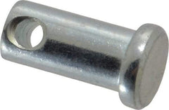 Made in USA - 3/8" Pin Diam, 3/4" OAL, Standard Clevis Pin - 5/32" Hole, 19/32" Usable Length, Zinc-Plated Steel - Exact Industrial Supply