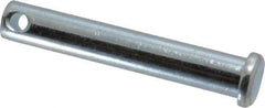 Made in USA - 3/8" Pin Diam, 2-1/4" OAL, Standard Clevis Pin - 5/32" Hole, 2-3/32" Usable Length, Zinc-Plated Steel - Exact Industrial Supply