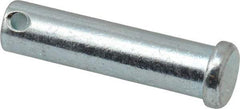 Made in USA - 1/2" Pin Diam, 2" OAL, Standard Clevis Pin - 5/32" Hole, 1-27/32" Usable Length, Zinc-Plated Steel - Exact Industrial Supply