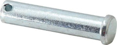 Made in USA - 1/2" Pin Diam, 2-1/4" OAL, Standard Clevis Pin - 5/32" Hole, 2-3/32" Usable Length, Zinc-Plated Steel - Exact Industrial Supply