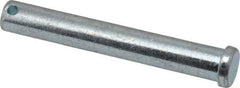 Made in USA - 1/2" Pin Diam, 3-1/2" OAL, Standard Clevis Pin - 5/32" Hole, 3-11/32" Usable Length, Zinc-Plated Steel - Exact Industrial Supply