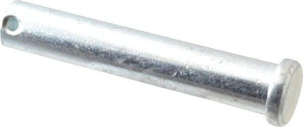 Made in USA - 5/8" Pin Diam, 3-1/2" OAL, Standard Clevis Pin - 5/32" Hole, 3-11/32" Usable Length, Zinc-Plated Steel - Exact Industrial Supply