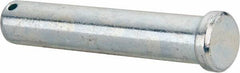 Made in USA - 3/4" Pin Diam, 4" OAL, Standard Clevis Pin - 5/32" Hole, 3-27/32" Usable Length, Zinc-Plated Steel - Exact Industrial Supply