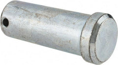 Made in USA - 1" Pin Diam, 2-1/2" OAL, Standard Clevis Pin - 13/64" Hole, 2-19/64" Usable Length, Zinc-Plated Steel - Exact Industrial Supply