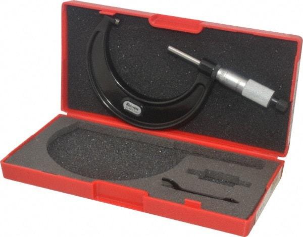 Starrett - 2 to 3" Range, 0.0001" Graduation, Mechanical Outside Micrometer - Ratchet Stop Thimble, Accurate to 0.00005" - Exact Industrial Supply