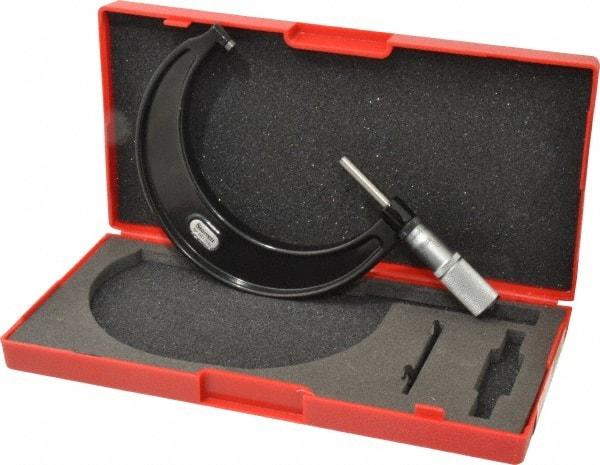 Starrett - 3 to 4" Range, 0.0001" Graduation, Mechanical Outside Micrometer - Friction Thimble, Accurate to 0.00005" - Exact Industrial Supply