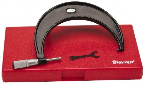 Starrett - 5 to 6" Range, 0.0001" Graduation, Mechanical Outside Micrometer - Friction Thimble, Accurate to 0.00005" - Exact Industrial Supply