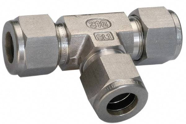 Ham-Let - 3/4" OD, Grade 316Stainless Steel Union Tee - Comp x Comp x Comp Ends - Exact Industrial Supply