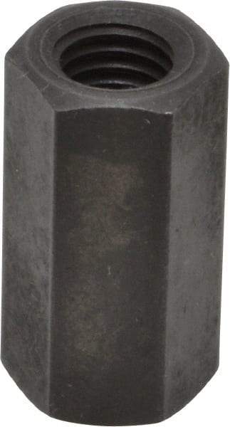 Gibraltar - M12x1.75 Thread, 36mm OAL Steel Standard Coupling Nut - Black Phosphate Coated, 18mm Width Across Flats, 20.8mm Width Across Points - Exact Industrial Supply