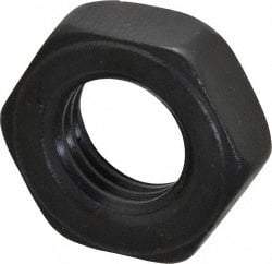Gibraltar - 1-8 UNC Alloy Steel Right Hand Heavy Hex Jam Nut - 1-5/8" Across Flats, 35/64" High, Black Oxide Finish - Exact Industrial Supply