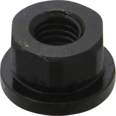 Gibraltar - 3/8-16 Steel Black Oxide Spherical Flange Nut - Grade 12L14, 1/2" High, 7/8" Diam x 1/8" High Flange, 1-1/4" Radius - Exact Industrial Supply